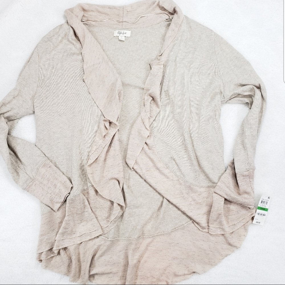 Style & Co Open Front Waterfall Cardigan
